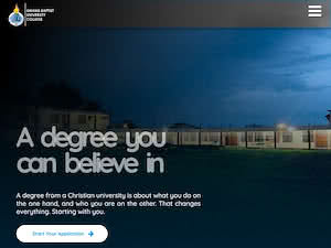 Ghana Baptist University College's official website homepage screenshot