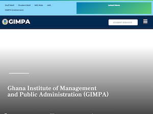 Ghana Institute of Management and Public Administration's official website homepage screenshot
