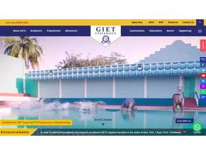 GIET University's official website homepage screenshot