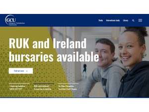 Glasgow Caledonian University's official website homepage screenshot