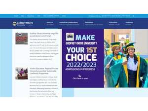 Godfrey Okoye University's official website homepage screenshot