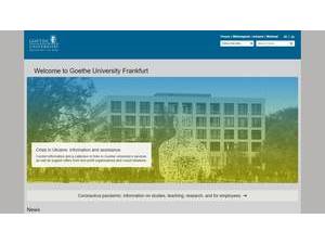 Goethe-Universität Frankfurt am Main's official website homepage screenshot