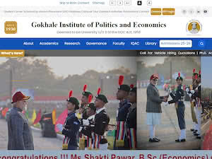 Gokhale Institute of Politics and Economics's official website homepage screenshot