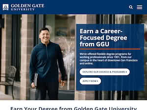 Golden Gate University's official website homepage screenshot