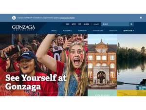 Gonzaga University's official website homepage screenshot