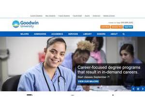 Goodwin University's official website homepage screenshot