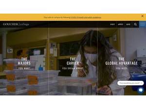 Goucher College's official website homepage screenshot