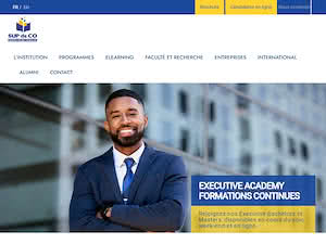Graduate School of Business of Dakar's official website homepage screenshot