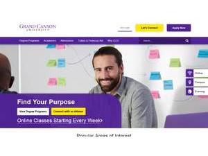 Grand Canyon University's official website homepage screenshot