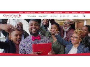 Grand View University's official website homepage screenshot
