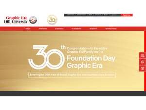 Graphic Era Hill University's official website homepage screenshot