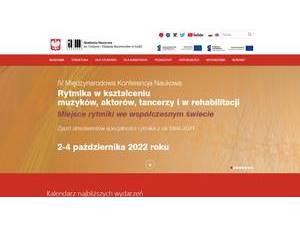 Grazyna and Kiejstut Bacewicz Academy of Music in Łódź's official website homepage screenshot