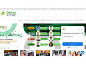Green University of Bangladesh's official website homepage screenshot