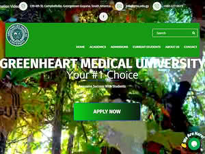 GreenHeart Medical University's official website homepage screenshot