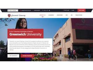 Greenwich University's official website homepage screenshot