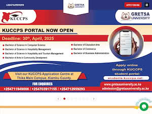 GRETSA University's official website homepage screenshot