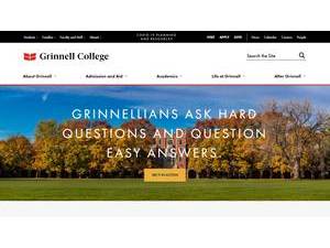 Grinnell College's official website homepage screenshot