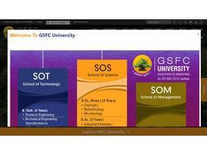 GSFC University's official website homepage screenshot