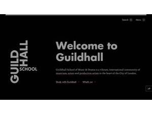Guildhall School of Music and Drama's official website homepage screenshot