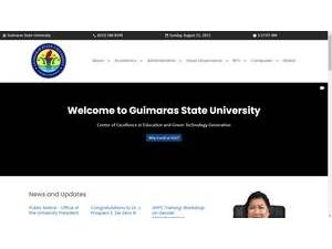 Guimaras State University's official website homepage screenshot