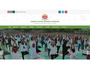 Gujarat Ayurved University's official website homepage screenshot
