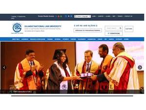 Gujarat National Law University's official website homepage screenshot