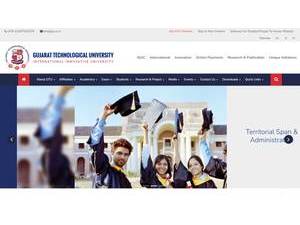Gujarat Technological University's official website homepage screenshot