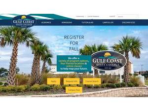 Gulf Coast State College's official website homepage screenshot