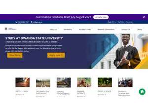 Gwanda State University's official website homepage screenshot