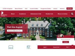Gwynedd Mercy University's official website homepage screenshot