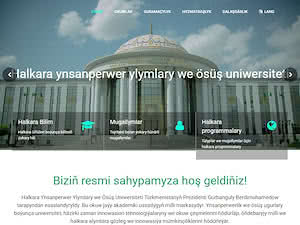 Halkara Ynsanperwer Ylymlary we Ösüş Uniwersiteti's official website homepage screenshot