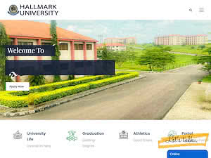 Hallmark University, Ijebu-Itele's official website homepage screenshot