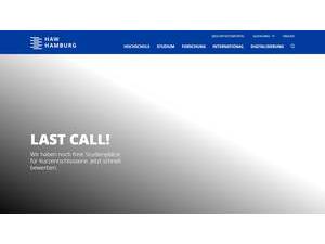 Hamburg University of Applied Sciences's official website homepage screenshot