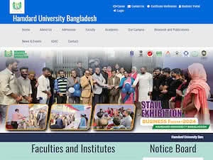 Hamdard University of Bangladesh's official website homepage screenshot