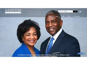 Hampton University's official website homepage screenshot