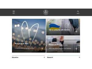 Handelshögskolan i Stockholm's official website homepage screenshot