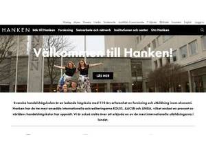Hanken School of Economics's official website homepage screenshot