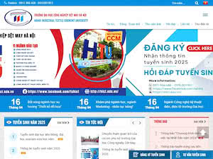 Hanoi Industrial Textile Garment University's official website homepage screenshot