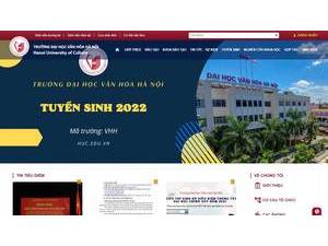 Hanoi University of Culture's official website homepage screenshot
