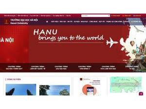 Hanoi University's official website homepage screenshot