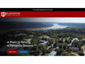 Hanover College's official website homepage screenshot
