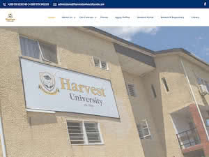 Harvest University's official website homepage screenshot
