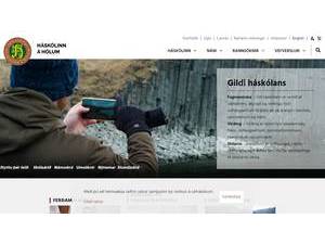 Háskólinn á Hólum's official website homepage screenshot