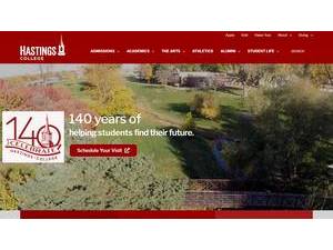 Hastings College's official website homepage screenshot