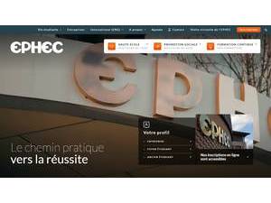 Haute École EPHEC's official website homepage screenshot