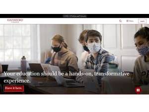 Haverford College's official website homepage screenshot