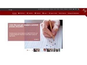 Haxhi Zeka University's official website homepage screenshot