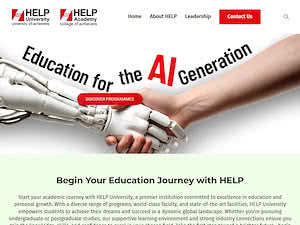 HELP University's official website homepage screenshot