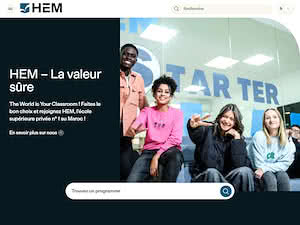 HEM Business School's official website homepage screenshot