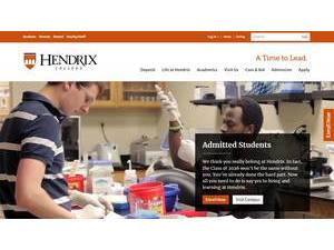 Hendrix College's official website homepage screenshot